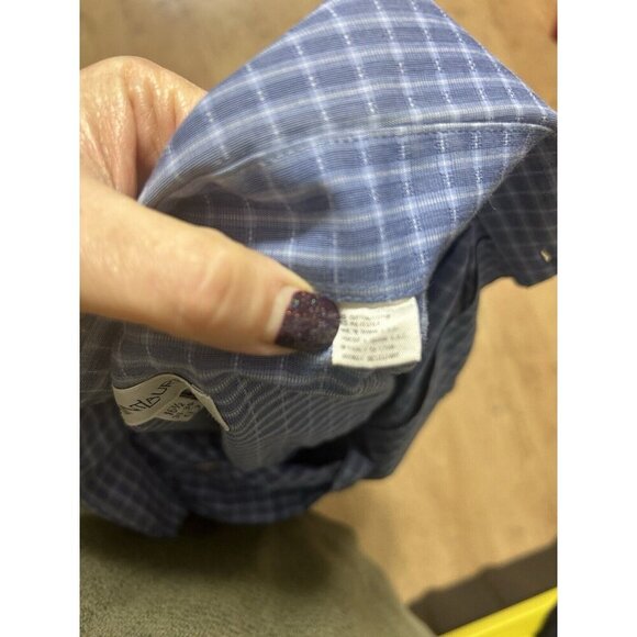 Yves Saint Laurent YSL Men's Blue Cotton Button Up Shirt L 16.5 34-35 - Picture 6 of 6